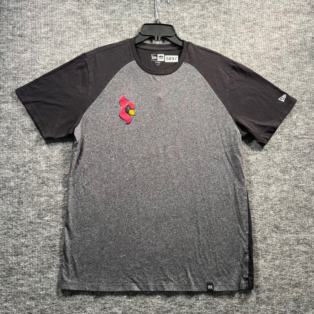 New Era St Louis Cardinals T-Shirt Mens Large Black Grey Raglan MLB